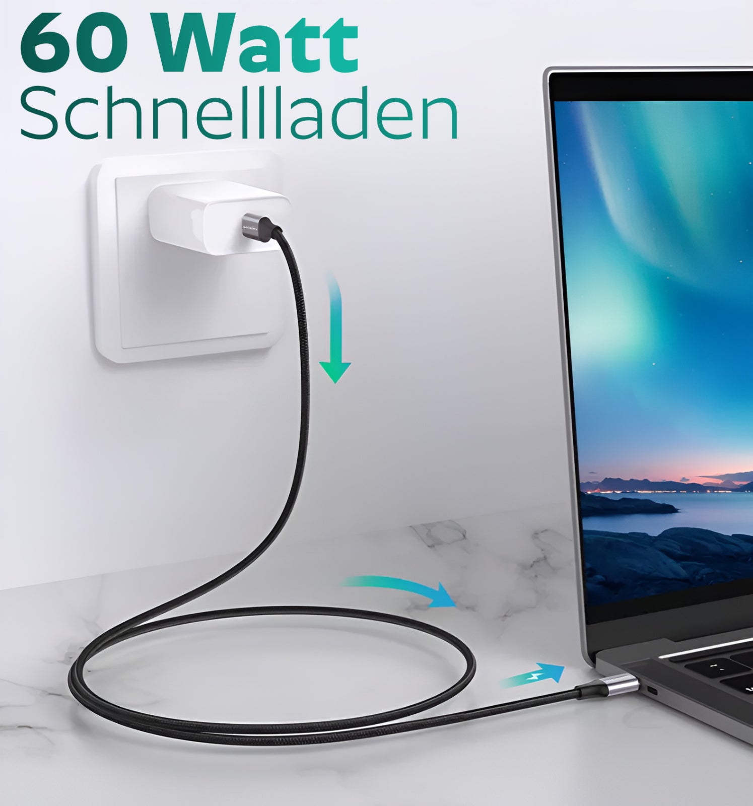 USB C Auf USB C Ladekabel 1M 2M 3M Kabel 60W Schnellladekab